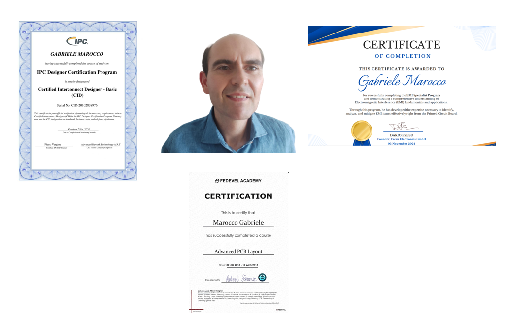 Gabriele Marocco con i diplomi
